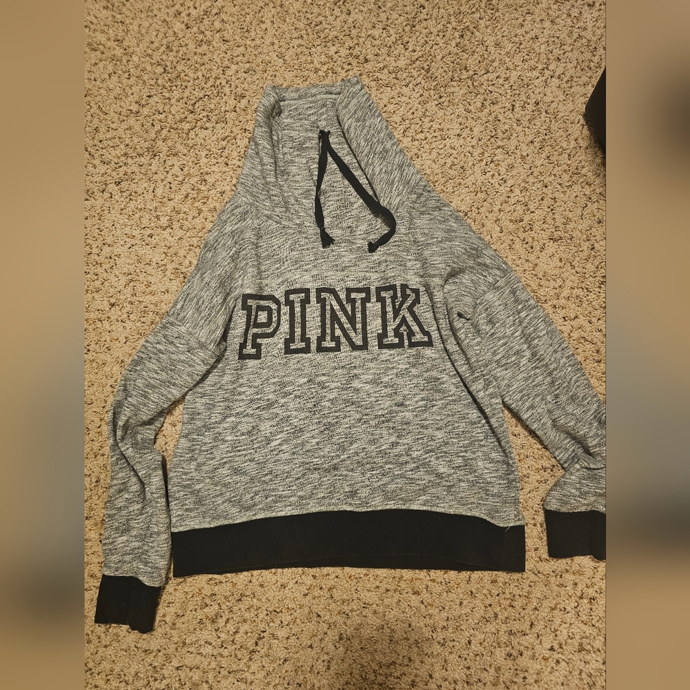 PINK Victoria’s Secret Pullover Hoodie – Gray Marled, Women’s Medium